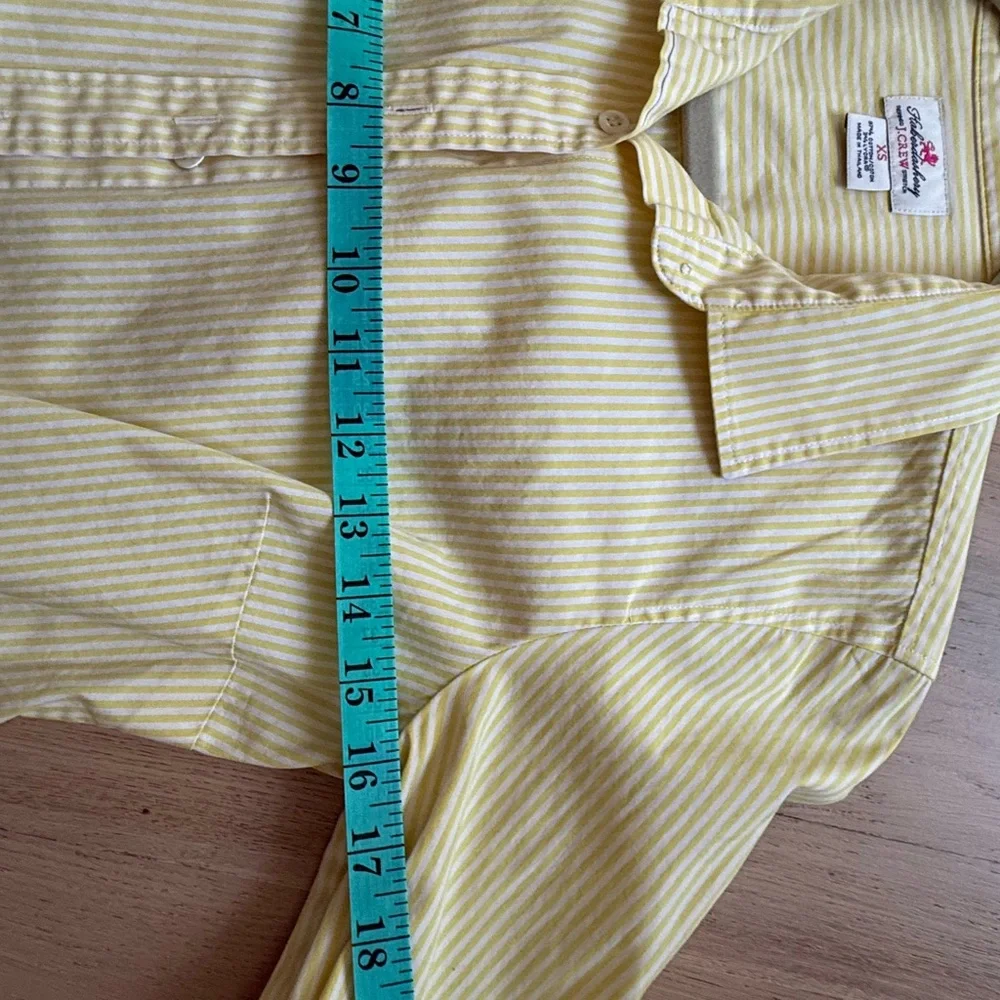 J. Crew women’s Yellow Striped Button Down Shirt - Picture 3 of 6